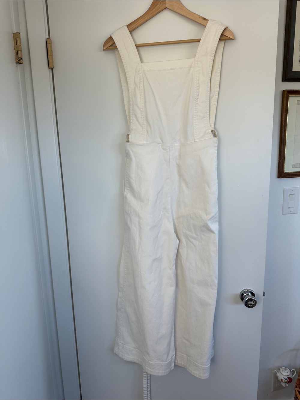 Urban Outfitters White Denim Pinafore Jumpsuit overalls xs